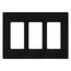 Claro Wall Plate 3 Gang (Black)