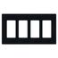 Claro Wall Plate 4 Gang (Black)