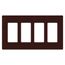 Claro Wall Plate 4 Gang (Brown)