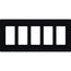 Claro Wall Plate 5 Gang (Black)