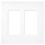 Claro 2 Gang Wall Plate for Decorator/Rocker Switches, Satin (Brilliant White)