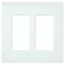 Claro 2 Gang Wall Plate for Decorator/Rocker Switches, Satin (Glacier White)