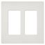 Claro 2 Gang Wall Plate for Decorator/Rocker Switches, Satin (Lunar Gray)