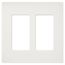 Claro 2 Gang Wall Plate for Decorator/Rocker Switches, Satin (Architectural White)