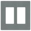 Claro 2 Gang Wall Plate for Decorator/Rocker Switches, Satin (Slate)