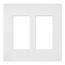 Claro 2 Gang Wall Plate for Decorator/Rocker Switches, Satin (Snow)