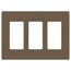Claro 3 Gang Wall Plate for Decorator/Rocker Switches, Satin (Espresso)