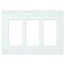 Claro 3 Gang Wall Plate for Decorator/Rocker Switches, Satin (Glacier White)