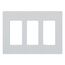Claro 3 Gang Wall Plate for Decorator/Rocker Switches, Satin (Mist)