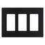 Claro 3 Gang Wall Plate for Decorator/Rocker Switches, Satin (Midnight)