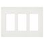 Claro 3 Gang Wall Plate for Decorator/Rocker Switches, Satin (Architectural White)