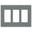 Claro 3 Gang Wall Plate for Decorator/Rocker Switches, Satin  (Slate)