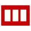 Claro 3 Gang Wall Plate for Decorator/Rocker Switches, Satin  (Signal Red)