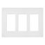 Claro 3 Gang Wall Plate for Decorator/Rocker Switches, Satin (Snow)