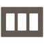 Claro 3 Gang Wall Plate for Decorator/Rocker Switches, Satin  (Truffle)
