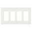 Claro 4 Gang Wall Plate for Decorator/Rocker Switches, Satin (Biscuit)