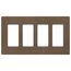 Claro 4 Gang Wall Plate for Decorator/Rocker Switches, Satin  (Espresso)