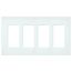 Claro 4 Gang Wall Plate for Decorator/Rocker Switches, Satin  (Glacier White)