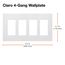 Claro 4 Gang Wall Plate for Decorator/Rocker Switches, Satin  (Lunar Gray)