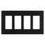 Claro 4 Gang Wall Plate for Decorator/Rocker Switches, Satin  (Midnight)