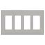 Claro 4 Gang Wall Plate for Decorator/Rocker Switches, Satin  (Pebble)