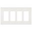 Claro 4 Gang Wall Plate for Decorator/Rocker Switches, Satin (Architectural White)