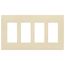 Claro 4 Gang Wall Plate for Decorator/Rocker Switches, Satin  (Sand)