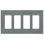 Claro 4 Gang Wall Plate for Decorator/Rocker Switches, Satin  (Slate)