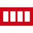Claro 4 Gang Wall Plate for Decorator/Rocker Switches, Satin  (Signal Red)