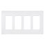 Claro 4 Gang Wall Plate for Decorator/Rocker Switches, Satin (Snow)