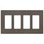Claro 4 Gang Wall Plate for Decorator/Rocker Switches, Satin  (Truffle)