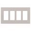 Claro 4 Gang Wall Plate for Decorator/Rocker Switches, Satin (Taupe)