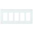 Claro 5 Gang Wall Plate for Decorator/Rocker Switches, Satin (Glacier White)