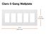Claro 5 Gang Wall Plate for Decorator/Rocker Switches, Satin (Mist)