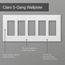 Claro 5 Gang Wall Plate for Decorator/Rocker Switches, Satin (Mist)