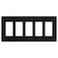 Claro 5 Gang Wall Plate for Decorator/Rocker Switches, Satin  (Midnight) (Midnight)