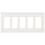 Claro 5 Gang Wall Plate for Decorator/Rocker Switches, Satin (Architectural White)
