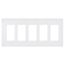 Claro 5 Gang Wall Plate for Decorator/Rocker Switches, Satin (Snow)