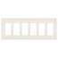 Claro 6 Gang Wall Plate for Decorator/Rocker Switches, Satin (Biscuit)