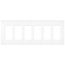 Claro 6 Gang Wall Plate for Decorator/Rocker Switches, Satin (Brilliant White)