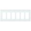 Claro 6 Gang Wall Plate for Decorator/Rocker Switches, Satin (Glacier White)
