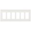 Claro 6 Gang Wall Plate for Decorator/Rocker Switches, Satin (Architectural White)