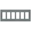 Claro 6 Gang Wall Plate for Decorator/Rocker Switches, Satin (Slate)