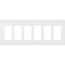 Claro 6 Gang Wall Plate for Decorator/Rocker Switches, Satin (Snow)