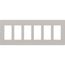 Claro 6 Gang Wall Plate for Decorator/Rocker Switches, Satin (Taupe)