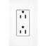 Claro 15A Duplex Receptacle, Satin (Brilliant White)