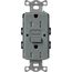 Claro 15A Self Test Tamper Resistant Duplex Receptacle (Slate)