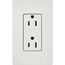 Claro 15A Duplex Receptacle, Satin (Lunar Gray)