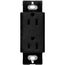 Claro 15A Duplex Receptacle, Satin (Midnight)