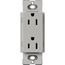 Claro 15A Duplex Receptacle, Satin (Pebble)